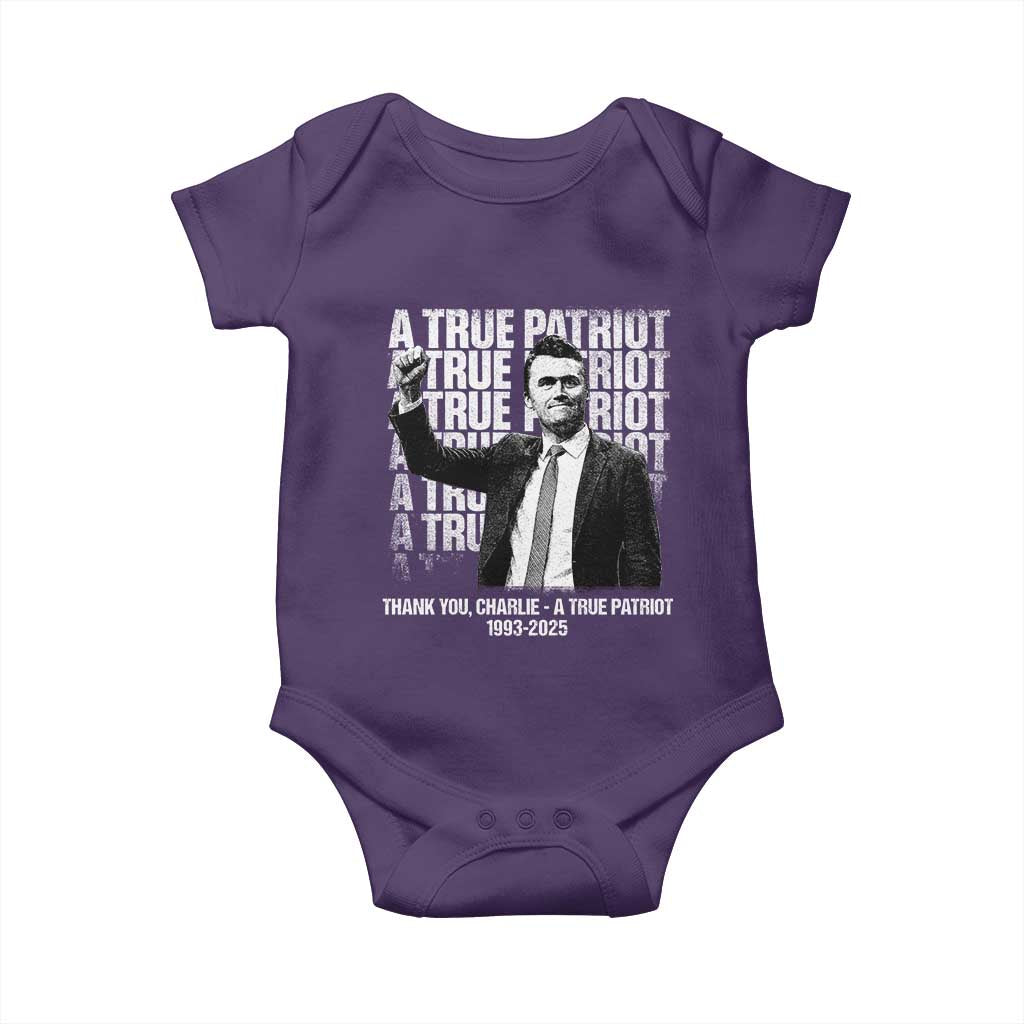 Charlie Kirk Freedom Baby Onesie Vintage A True Patriot Patriotic American - Wonder Print Shop