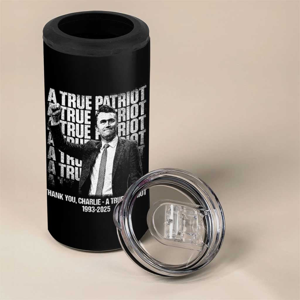 Charlie Kirk Freedom 4 in 1 Can Cooler Tumbler Vintage A True Patriot Patriotic American - Wonder Print Shop