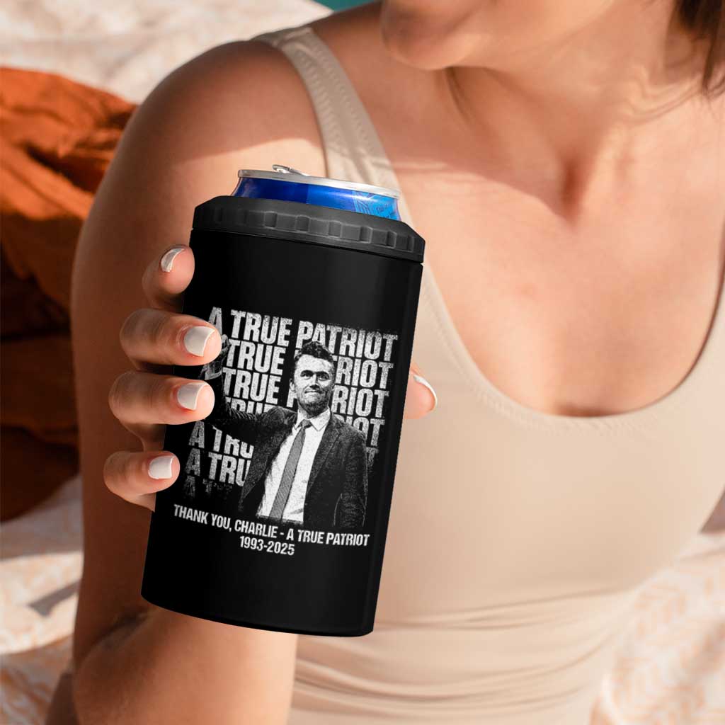 Charlie Kirk Freedom 4 in 1 Can Cooler Tumbler Vintage A True Patriot Patriotic American - Wonder Print Shop