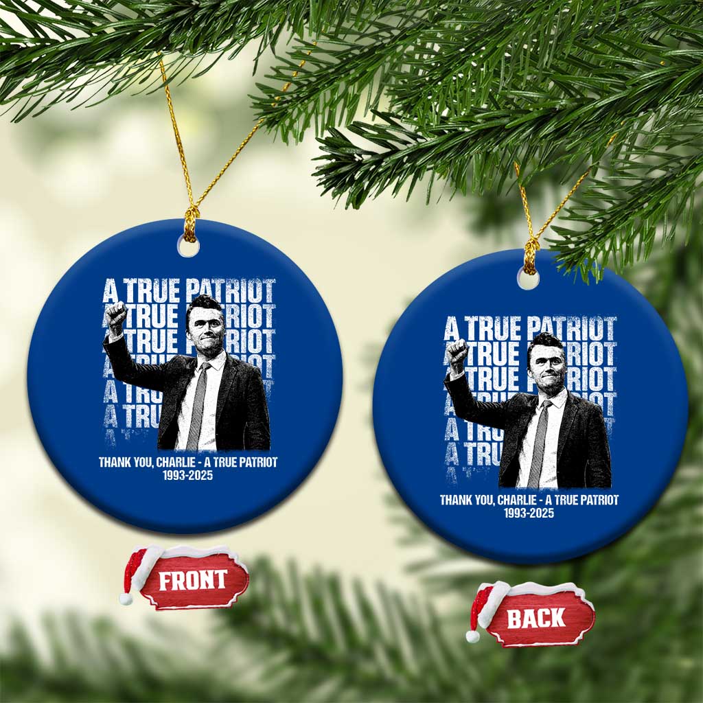 Charlie Kirk Freedom Ceramic Ornament Vintage A True Patriot Patriotic American - Wonder Print Shop