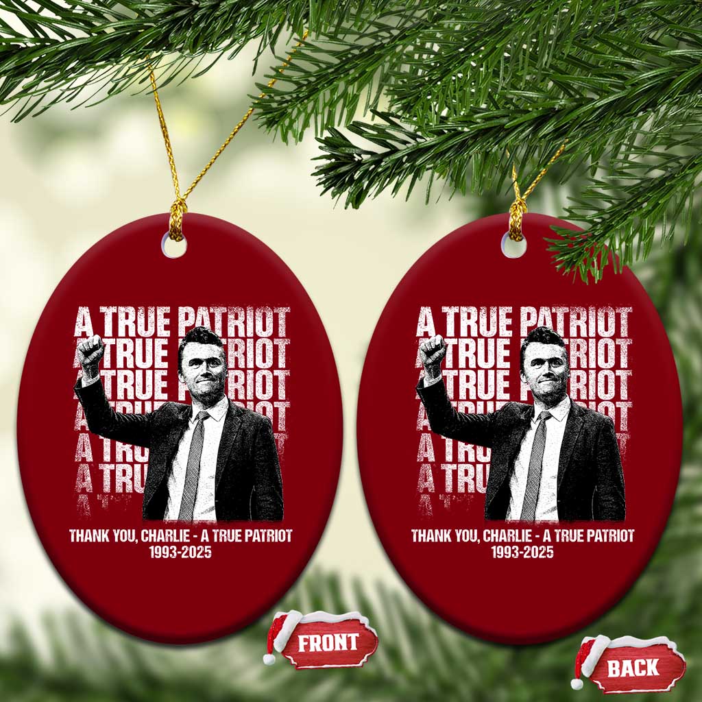 Charlie Kirk Freedom Ceramic Ornament Vintage A True Patriot Patriotic American - Wonder Print Shop