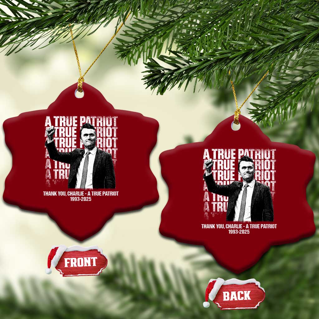 Charlie Kirk Freedom Ceramic Ornament Vintage A True Patriot Patriotic American - Wonder Print Shop