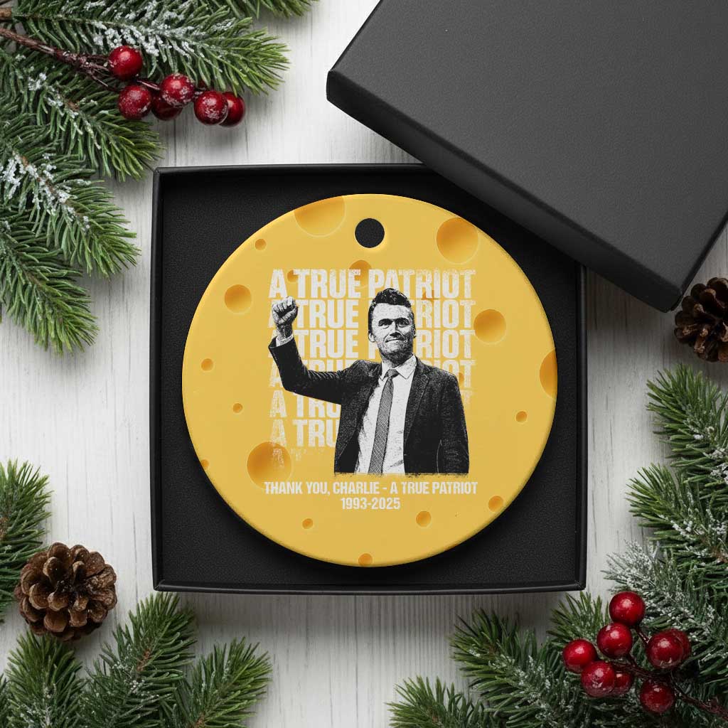 Charlie Kirk Freedom Ceramic Ornament Vintage A True Patriot Patriotic American - Wonder Print Shop