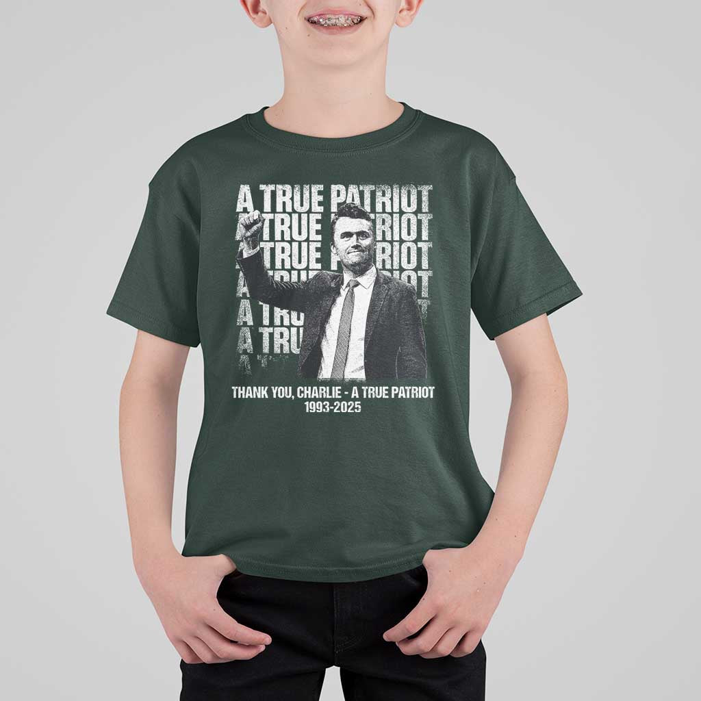 Charlie Kirk Freedom T Shirt For Kid Vintage A True Patriot Patriotic American - Wonder Print Shop