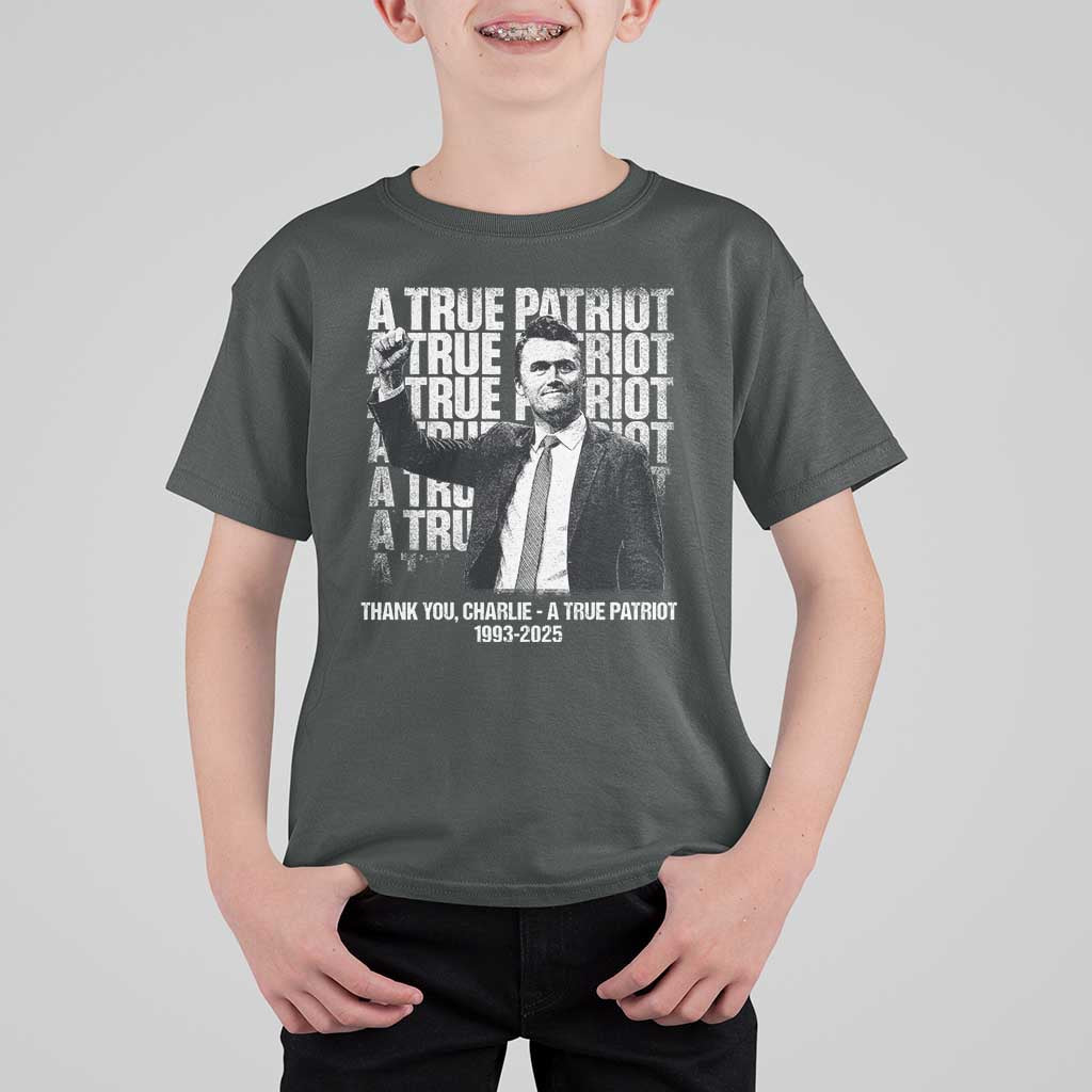Charlie Kirk Freedom T Shirt For Kid Vintage A True Patriot Patriotic American - Wonder Print Shop