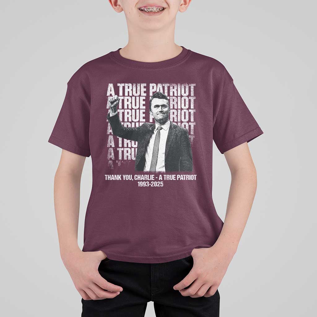 Charlie Kirk Freedom T Shirt For Kid Vintage A True Patriot Patriotic American - Wonder Print Shop