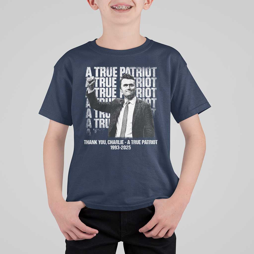 Charlie Kirk Freedom T Shirt For Kid Vintage A True Patriot Patriotic American - Wonder Print Shop