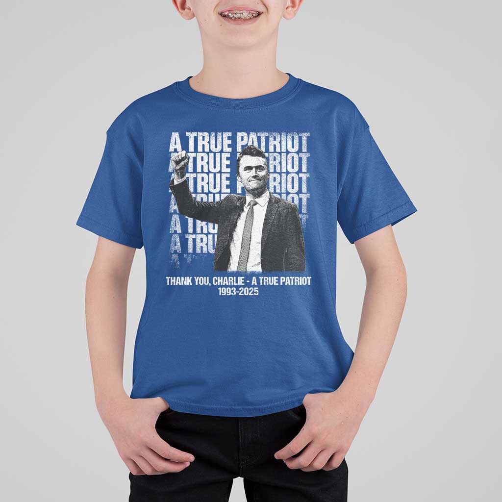 Charlie Kirk Freedom T Shirt For Kid Vintage A True Patriot Patriotic American - Wonder Print Shop