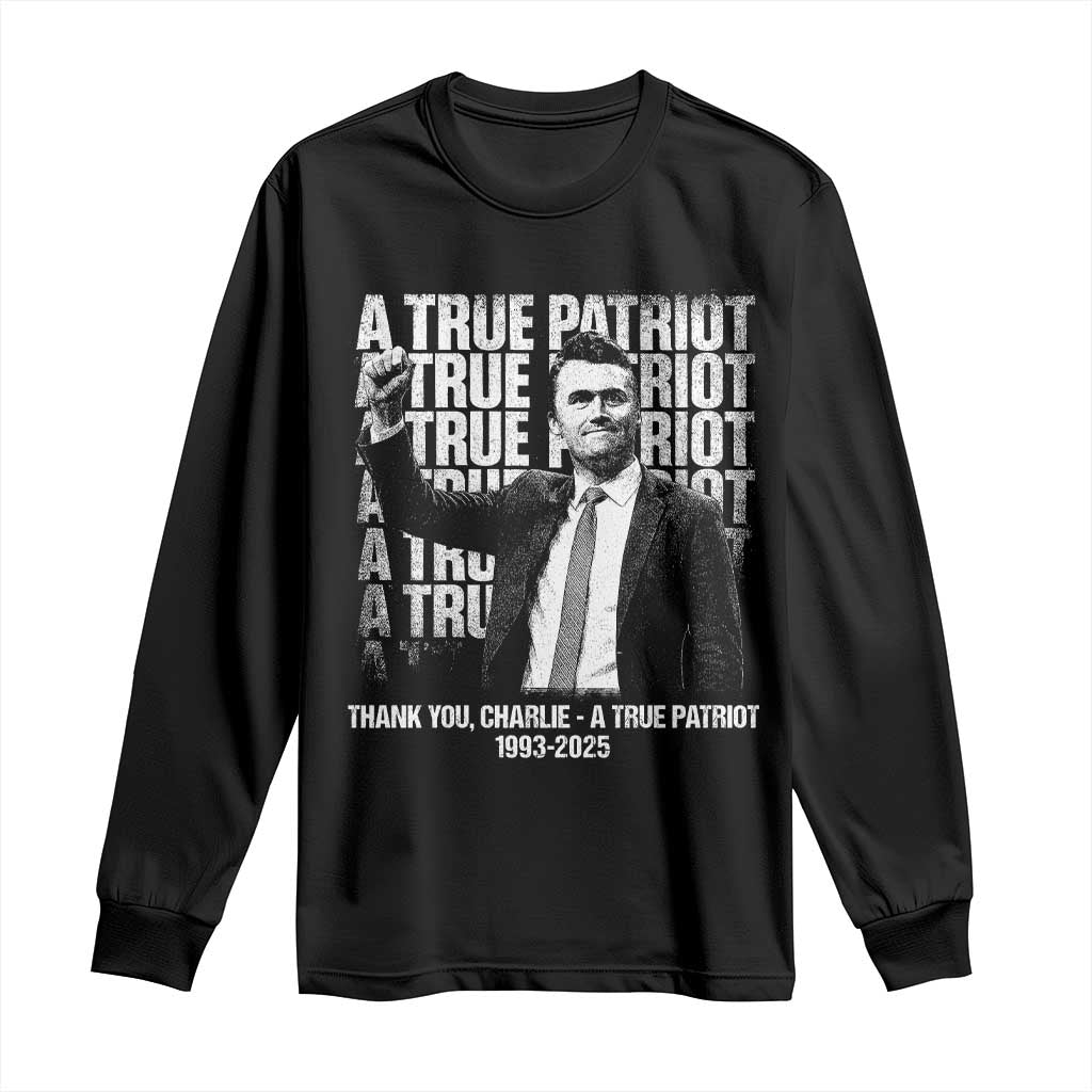 Charlie Kirk Freedom Long Sleeve Shirt Vintage A True Patriot Patriotic American - Wonder Print Shop