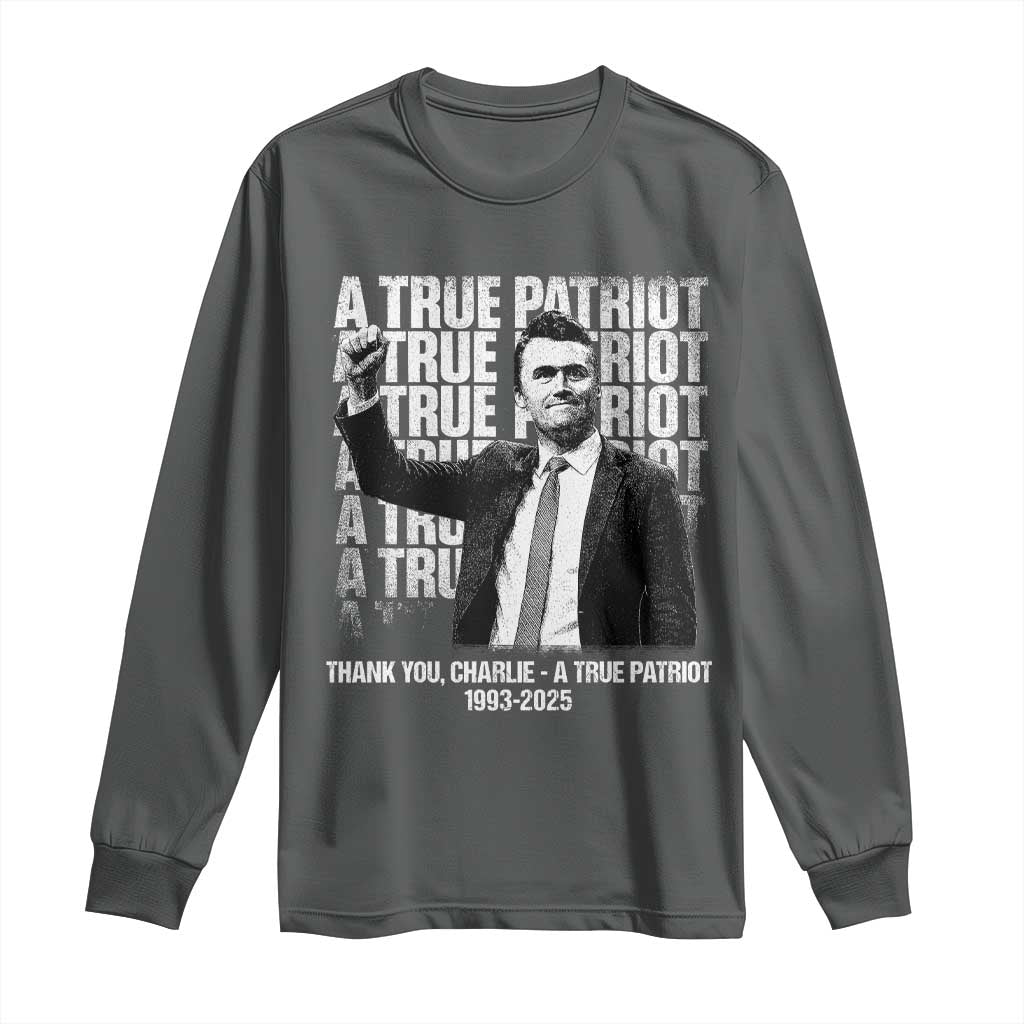 Charlie Kirk Freedom Long Sleeve Shirt Vintage A True Patriot Patriotic American - Wonder Print Shop