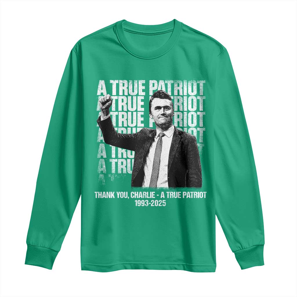 Charlie Kirk Freedom Long Sleeve Shirt Vintage A True Patriot Patriotic American - Wonder Print Shop