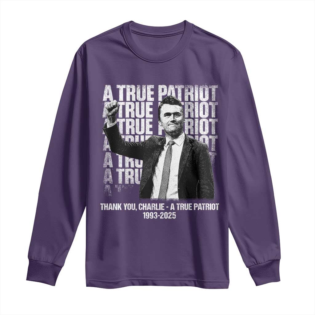 Charlie Kirk Freedom Long Sleeve Shirt Vintage A True Patriot Patriotic American - Wonder Print Shop