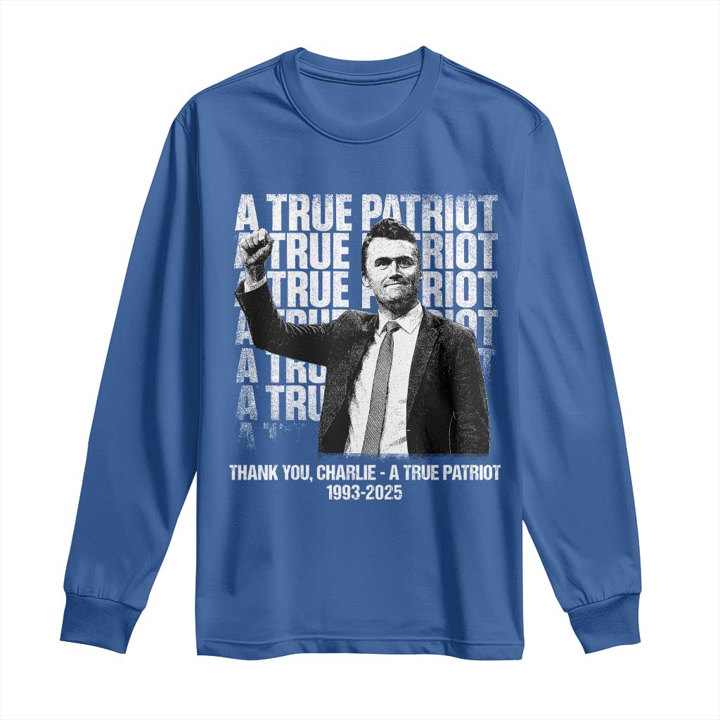 Charlie Kirk Freedom Long Sleeve Shirt Vintage A True Patriot Patriotic American - Wonder Print Shop