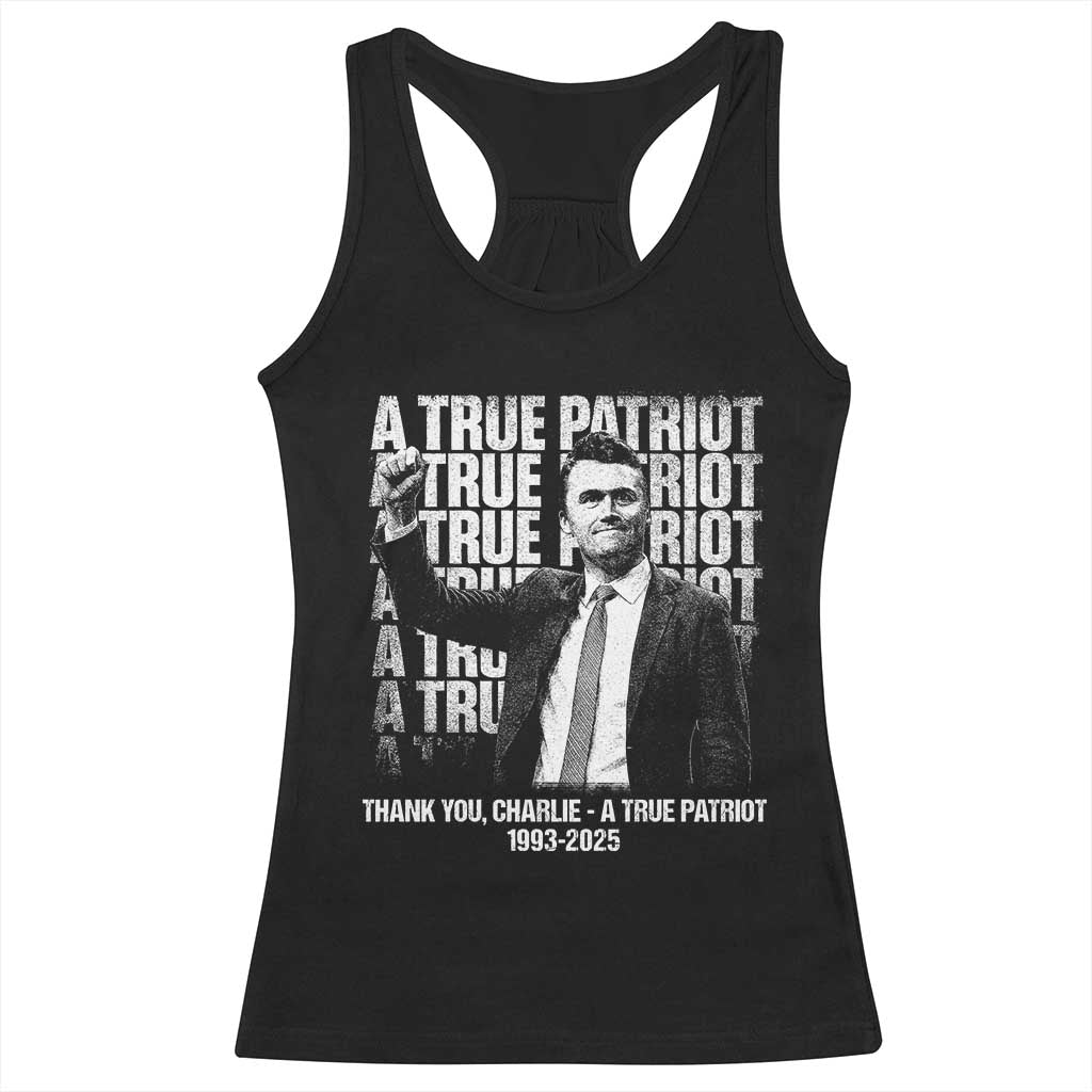 Charlie Kirk Freedom Racerback Tank Top Vintage A True Patriot Patriotic American - Wonder Print Shop