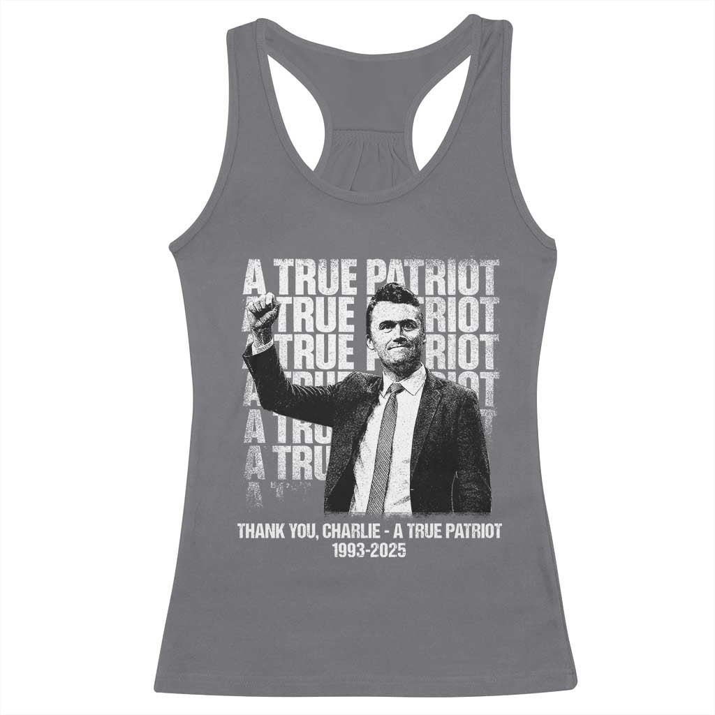 Charlie Kirk Freedom Racerback Tank Top Vintage A True Patriot Patriotic American - Wonder Print Shop