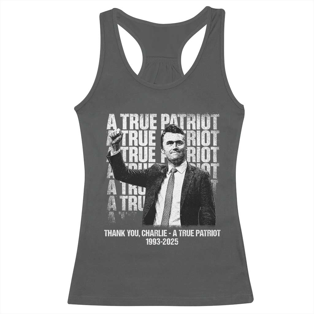 Charlie Kirk Freedom Racerback Tank Top Vintage A True Patriot Patriotic American - Wonder Print Shop