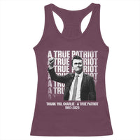 Charlie Kirk Freedom Racerback Tank Top Vintage A True Patriot Patriotic American - Wonder Print Shop