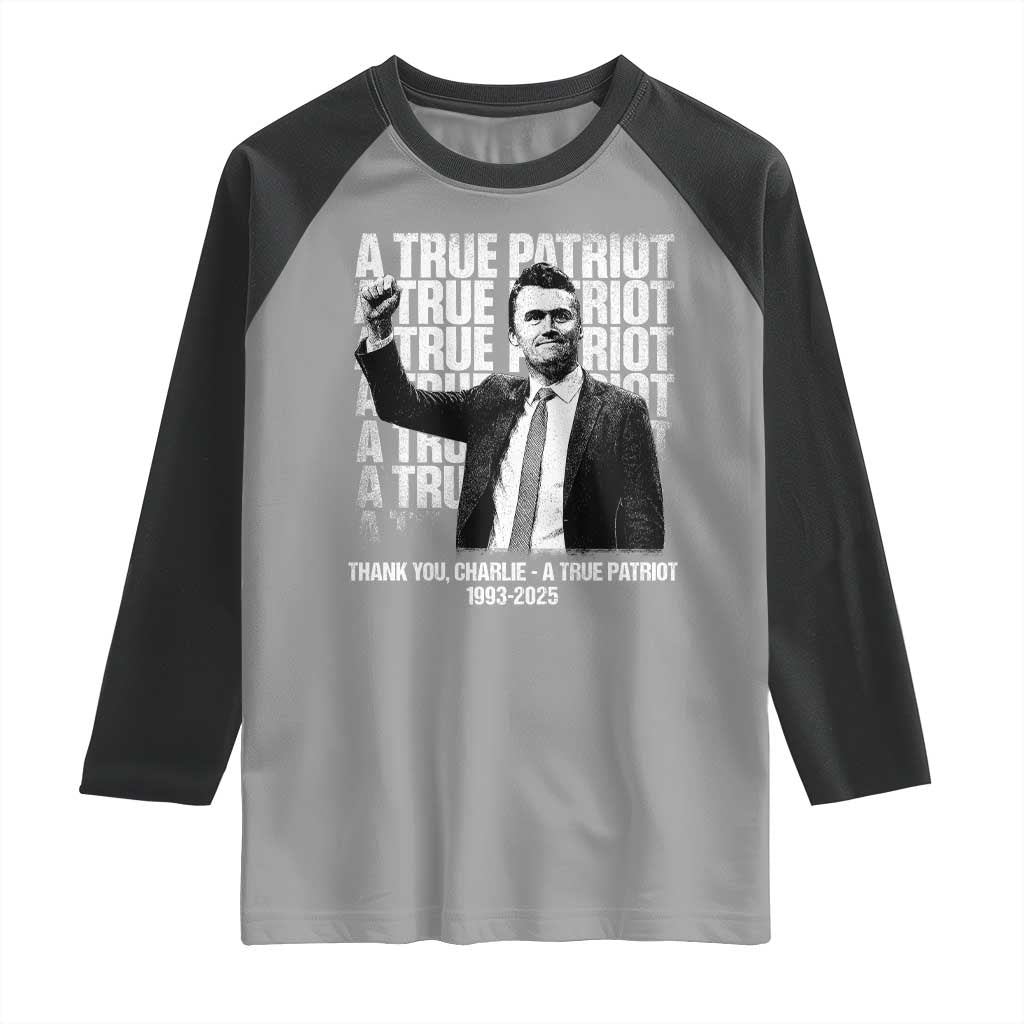 Charlie Kirk Freedom Raglan Shirt Vintage A True Patriot Patriotic American - Wonder Print Shop