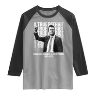 Charlie Kirk Freedom Raglan Shirt Vintage A True Patriot Patriotic American - Wonder Print Shop