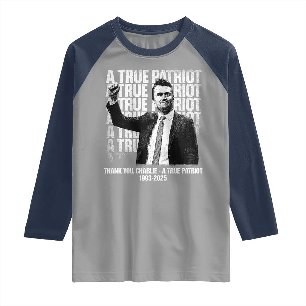 Charlie Kirk Freedom Raglan Shirt Vintage A True Patriot Patriotic American - Wonder Print Shop