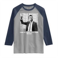Charlie Kirk Freedom Raglan Shirt Vintage A True Patriot Patriotic American - Wonder Print Shop