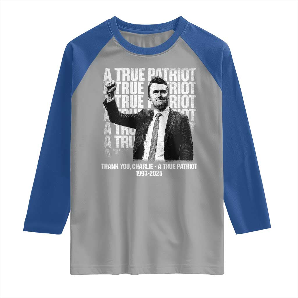 Charlie Kirk Freedom Raglan Shirt Vintage A True Patriot Patriotic American - Wonder Print Shop