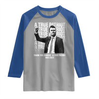Charlie Kirk Freedom Raglan Shirt Vintage A True Patriot Patriotic American - Wonder Print Shop