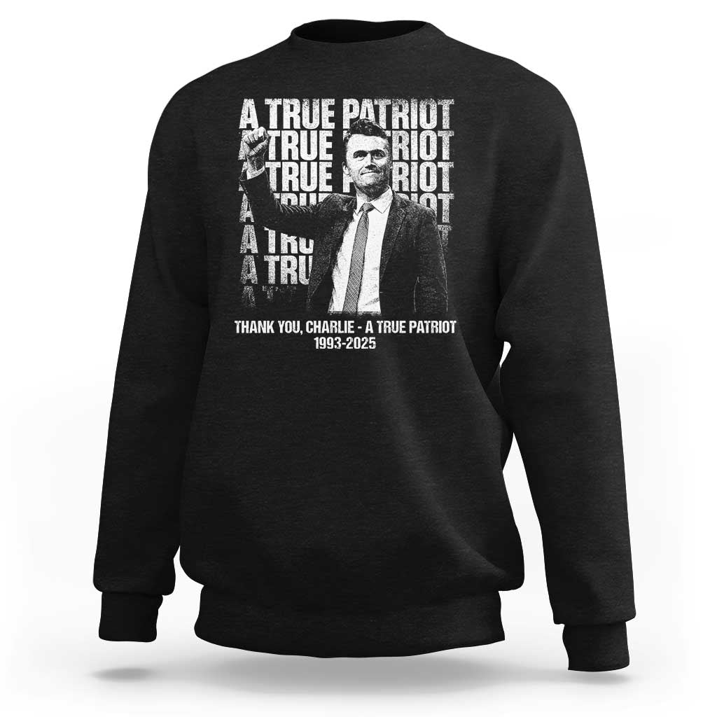Charlie Kirk Freedom Sweatshirt Vintage A True Patriot Patriotic American - Wonder Print Shop