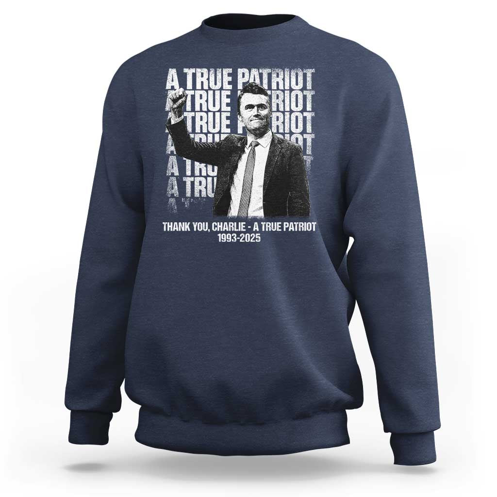 Charlie Kirk Freedom Sweatshirt Vintage A True Patriot Patriotic American - Wonder Print Shop