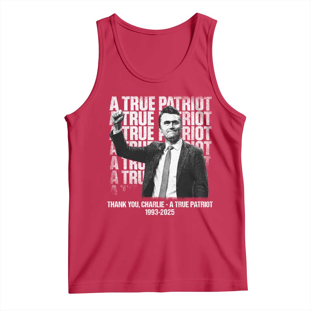 Charlie Kirk Freedom Tank Top Vintage A True Patriot Patriotic American - Wonder Print Shop