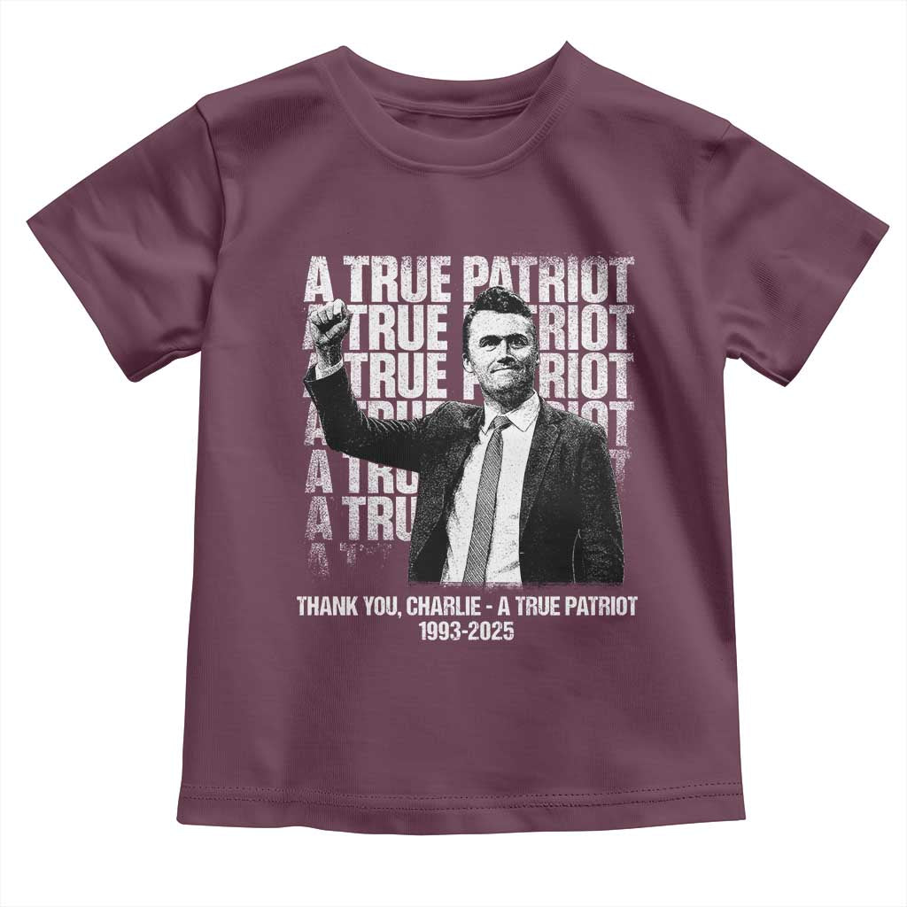 Charlie Kirk Freedom Toddler T Shirt Vintage A True Patriot Patriotic American - Wonder Print Shop