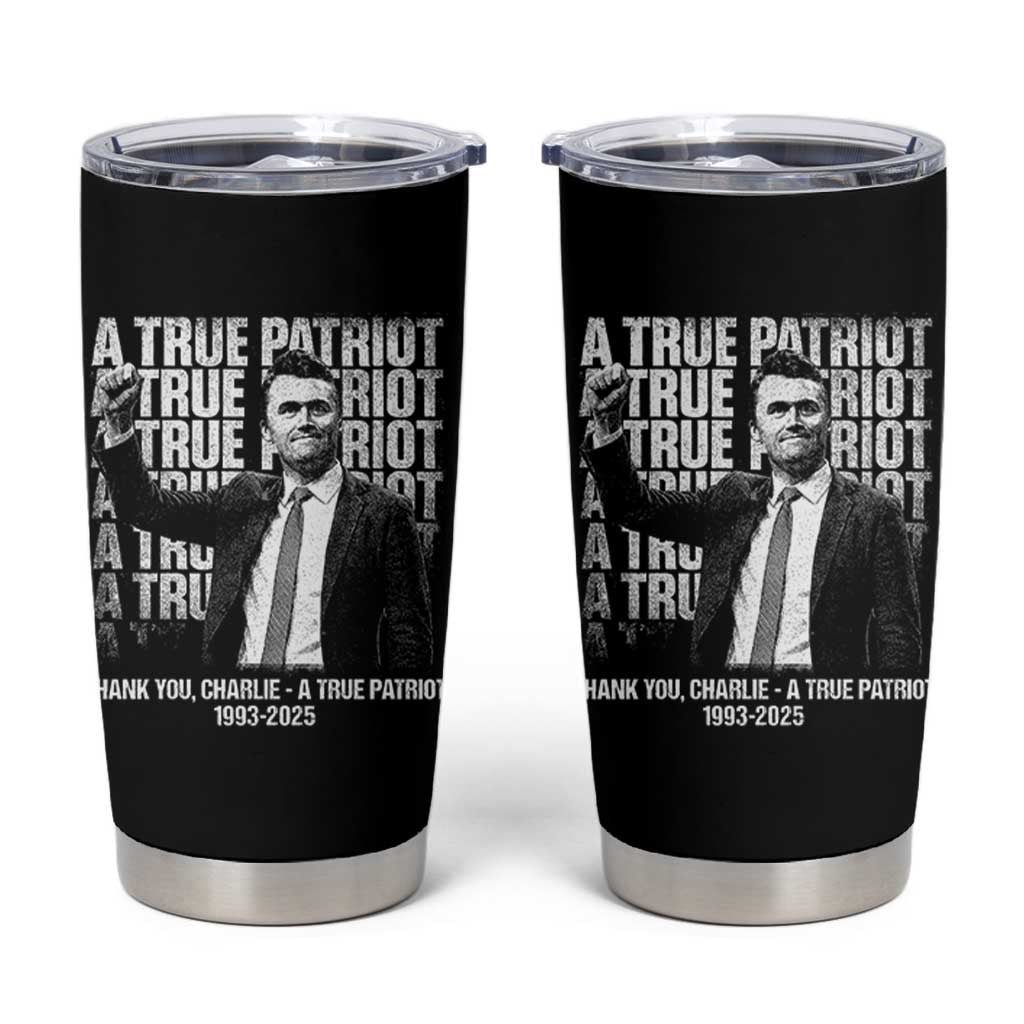Charlie Kirk Freedom Tumbler Cup Vintage A True Patriot Patriotic American - Wonder Print Shop