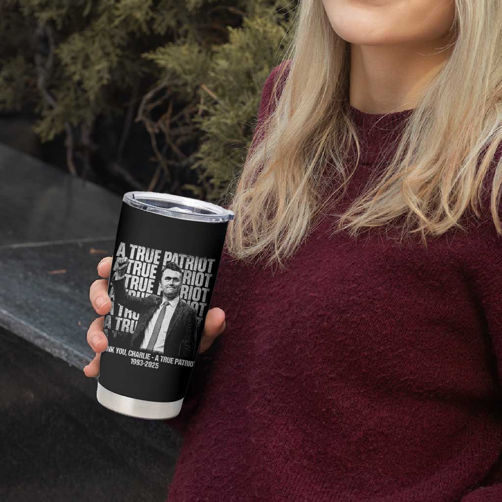 Charlie Kirk Freedom Tumbler Cup Vintage A True Patriot Patriotic American - Wonder Print Shop