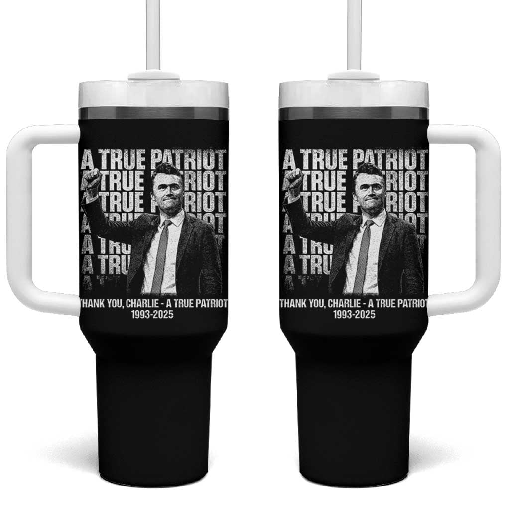 Charlie Kirk Freedom Tumbler With Handle Vintage A True Patriot Patriotic American - Wonder Print Shop