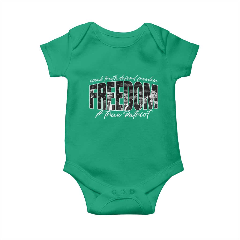 Charlie Kirk Freedom Baby Onesie A True Patriot Patriotic American - Wonder Print Shop