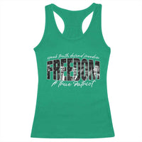 Charlie Kirk Freedom Racerback Tank Top A True Patriot Patriotic American - Wonder Print Shop