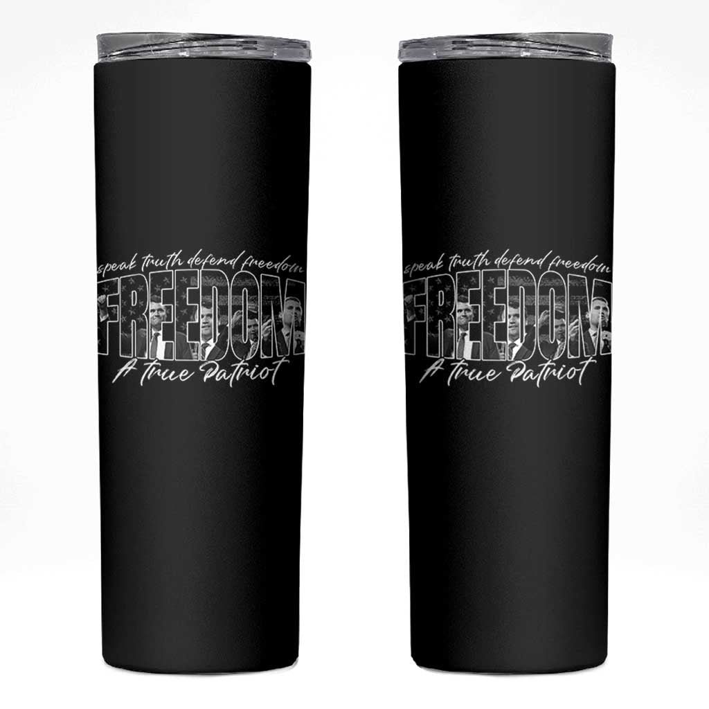 Charlie Kirk Freedom Skinny Tumbler A True Patriot Patriotic American - Wonder Print Shop