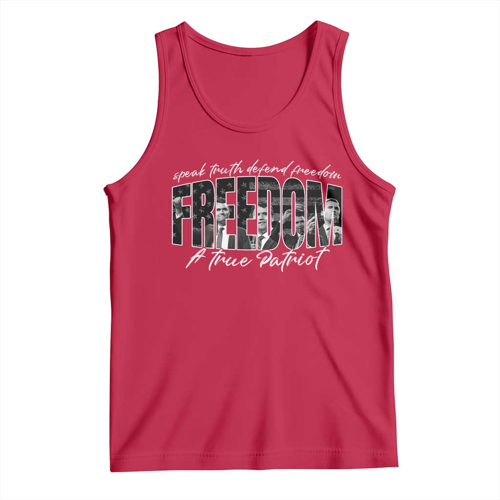 Charlie Kirk Freedom Tank Top A True Patriot Patriotic American - Wonder Print Shop