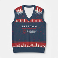 Charlie Kirk Memorial V-Neck Knit Sweater Vest Freedom Shouldnt Cost This Much - Wonder Print Shop