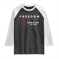 Charlie Kirk Memorial Raglan Shirt Freedom Shouldnt Cost This Much - Wonder Print Shop