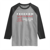 Charlie Kirk Memorial Raglan Shirt Freedom Shouldnt Cost This Much - Wonder Print Shop