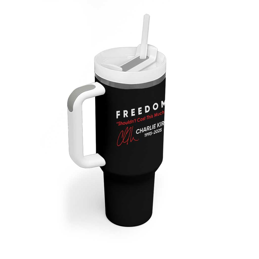 Charlie Kirk Memorial Tumbler With Handle Freedom Shouldnt Cost This Much - Wonder Print Shop