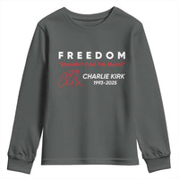 Charlie Kirk Memorial Youth Sweatshirt Freedom Shouldnt Cost This Much - Wonder Print Shop