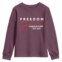 Charlie Kirk Memorial Youth Sweatshirt Freedom Shouldnt Cost This Much - Wonder Print Shop