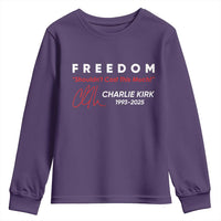 Charlie Kirk Memorial Youth Sweatshirt Freedom Shouldnt Cost This Much - Wonder Print Shop