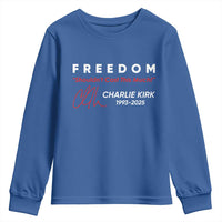 Charlie Kirk Memorial Youth Sweatshirt Freedom Shouldnt Cost This Much - Wonder Print Shop