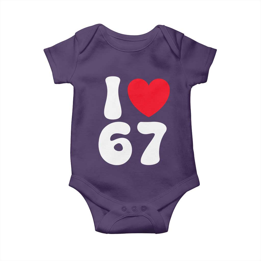 I Love 67 Baby Onesie 67th Birthday Six Seven Funny Gen Alpha Slang Saying - Wonder Print Shop