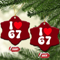 I Love 67 Ceramic Ornament 67th Birthday Six Seven Funny Gen Alpha Slang Saying - Wonder Print Shop