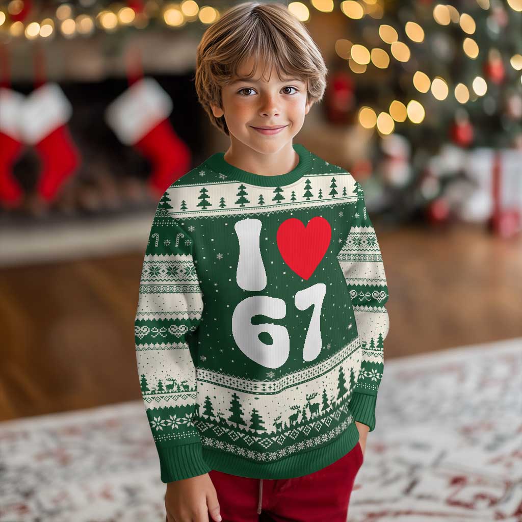 I Love 67 Ugly Christmas Sweater 67th Birthday Six Seven Funny Gen Alpha Slang Saying - Wonder Print Shop