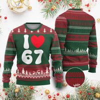 I Love 67 Ugly Christmas Sweater 67th Birthday Six Seven Funny Gen Alpha Slang Saying - Wonder Print Shop
